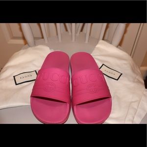 Gucci Pink Slides